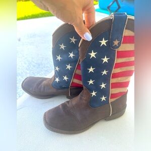 American Flag Roper boots Boys Size 4 - worn once